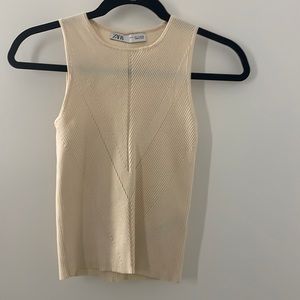 Zara cream ribbed tank